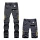 thumbnail image 3 of Pantalones largos de nailon para hombre, con cremallera, para escalada, secado rápido, informales, con botones y bolsillos laterales., 3 of 3