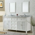 thumbnail image 3 of J & J 6070D12-WBK 70 in. Pearl white Shutter double vanity sink cabinet with black granite, 3 of 4