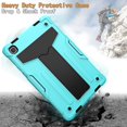 thumbnail image 4 of Dteck Case for Samsung Galaxy Tab A7 10.4" SM-T500 T505 (2020 Released) 10.4-inch,Shockproof 3-layer-protection Hybrid Rubber Hard PC Back Protective Kickstand Cover,Mint+Black, 4 of 4