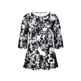 thumbnail image 5 of Ounisa Womens Plus Size 3/4 Sleeve T Shirt Crew Neck Printed Pullover Loose Fit Casual Fashion Comfortable Tops XL-5XL, 5 of 6