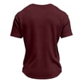 thumbnail image 4 of Zimjoy Men's Casual T-Shirts Classic Short Sleeve Waffle Knit Tees Crewneck Solid Tee Shirts Wine 3XL, 4 of 5