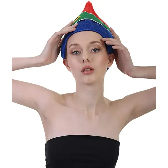 HPO Adult Unisex South Africa Flag Troll Wig | National Pride Multicolor Sport Wigs Synthetic Fiber