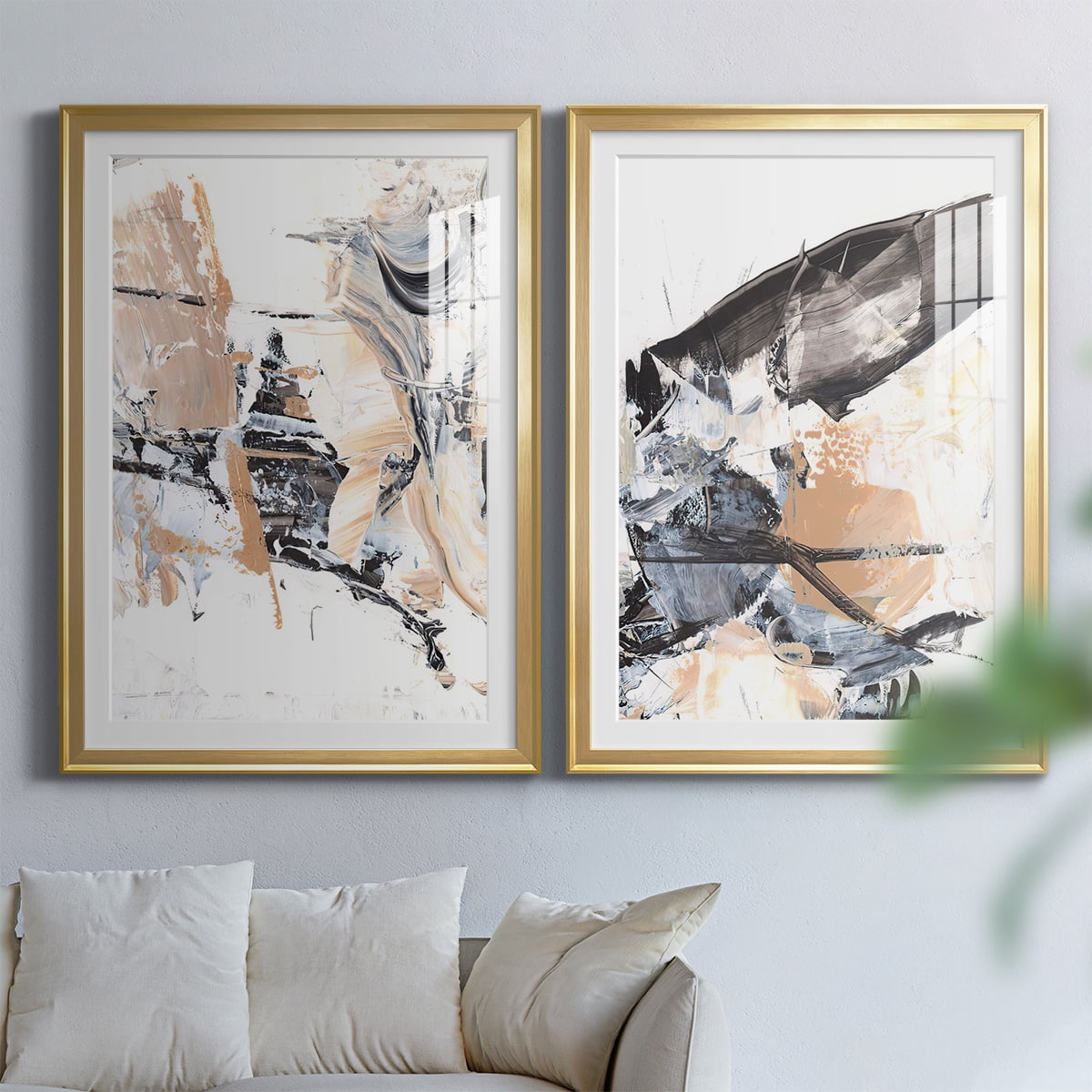 Wexford Home Ruckus III Premium Framed Print, 22.5" x 30.5" - Ready to Hang, Gold (Set of 2)