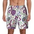 thumbnail image 2 of Picia Fairy Flower pattern Mens Swim Trunks with Compression Liner Stretch Beach Shorts Quick Dry with Zipper Pockets No-Chafing Board Shorts-Large, 2 of 9