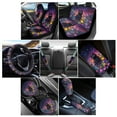 thumbnail image 2 of Renewold Black Cat Flower Galaxy Car Seat Covers for Women, with Steering Wheel Cover Seat Belt Pads Center Console Cover Handbrake Cover Gear Shift Cover Cup Coaster Holder Seat Cover, Pack of 12, 2 of 7