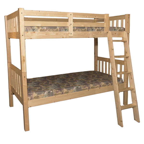 Topaz Bunk Bed Twin Over Natural, Unfinished Bunk Bed Kit
