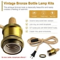 thumbnail image 4 of PYAN-Lamp Kits for Do it Yourself, Brass Bottle Lamp Kit, Gold Bottle Lamp Adaptor Kit with 240cm Plug in Cord, E26 Wine Bottle Table Lamp Holder,Ceramic Lamp Socket, 3 Sizes of Stoppers in, No Drill, 4 of 4