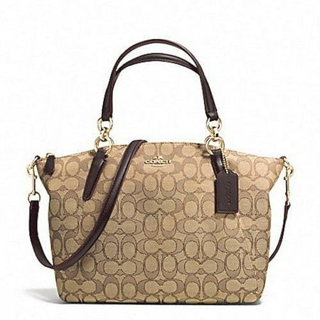 New Coach F27582 Signature Khaki Brown Small Kelsey Satchel Bag Handbag