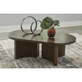thumbnail image 3 of Signature Design by Ashley Korestone Mid-Century Oval Coffee Table, Dark Brown, 3 of 8