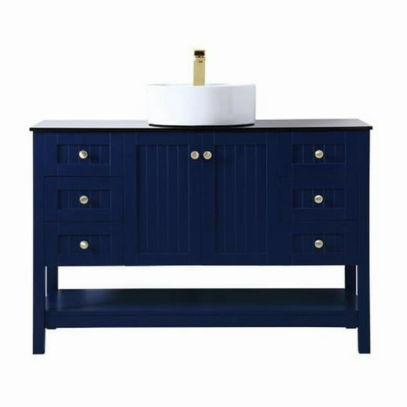 48 in. Vessel Sink Bathroom Vanity, Blue