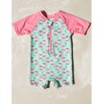 thumbnail image 3 of Rashguard Leveret de una pieza para bebé con flamencos, 3 of 7