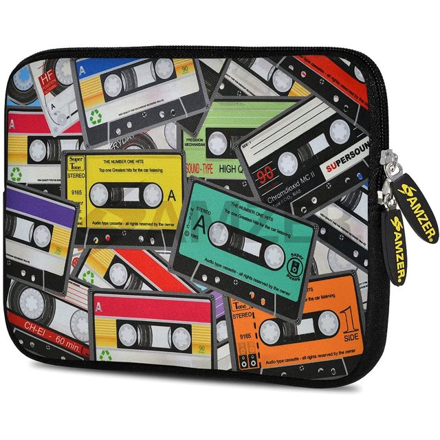 Amzer Housse en Néoprène de 7,75 Pouces pour Tablette, eBook, Netbook - Cassette Audio Dispersée (AMZ5036077)