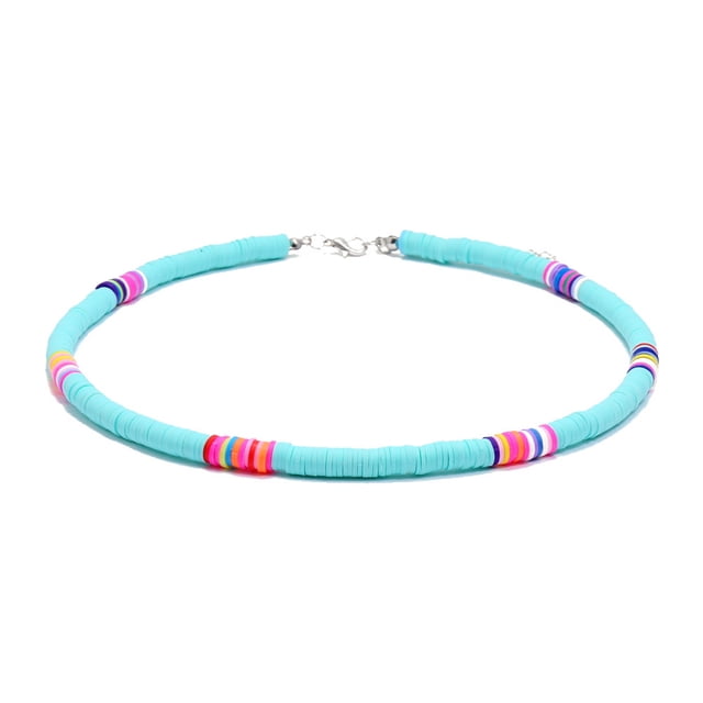 Collier de Perles Heishi Mode Bohème Collier de Surfeur Heishi Collier Ras du Cou