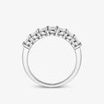 thumbnail image 2 of Blue Jewelry Wedding 7 Stone Band For Women's - 2.3 Ct Moissanite Round Cut Engagement Ring - 14K White Gold Plated Ring - Stamped 14K Silver Ring - Anniversary Band for Her - Gift, 2 of 6