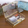 thumbnail image 2 of Caja organizadora de almacenamiento de fotos Hipiwe Gold Glass Vintage, 2 of 9