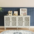 thumbnail image 2 of 60" Sideboard Buffet Cabinet with Storage, Antique Accent Wine Bar Storage Cabinet with Adjustable Shelf, Credenza Console Table for Dining Room, White, 2 of 9