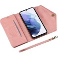 thumbnail image 3 of Wallet Case for Samsung Galaxy S21 FE (Not S21), Crossbody Neck Strap Lanyard Purse Handbag Shoulder Strap Cover with ID Card Holder Phone Case for Samsung Galaxy S21 FE XK Rose Gold, 3 of 15