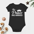 thumbnail image 4 of The Prince Has Arrived - Baby Clothes - Funny Newborn Bodysuit Outfits for Boys Black-style 12months, 4 of 7