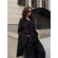 thumbnail image 5 of Camisa de gasa con volantes para mujer, blusa elegante con mangas acampanadas para mujer, ropa de otoño 2024 para mujer, 5 of 5