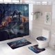 thumbnail image 1 of Juego de cortinas de ducha con diseño de castillo de Halloween, decoración de baño de Halloween, 71 x 71 pulgadas, cortina de ducha con alfombrilla, tapa de inodoro, alfombrilla de baño, decoración de, 1 of 4