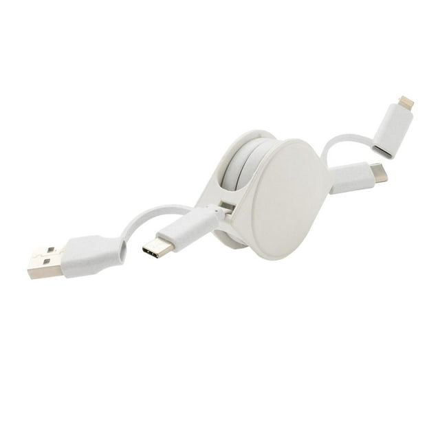 XD Collection Câble Connecteur Rétractable 6-en-1 en Plastique Recyclé