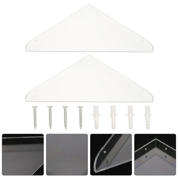 FUTUREORYY Corner Shelf Acrylic 1 Set 11X11X0.5In