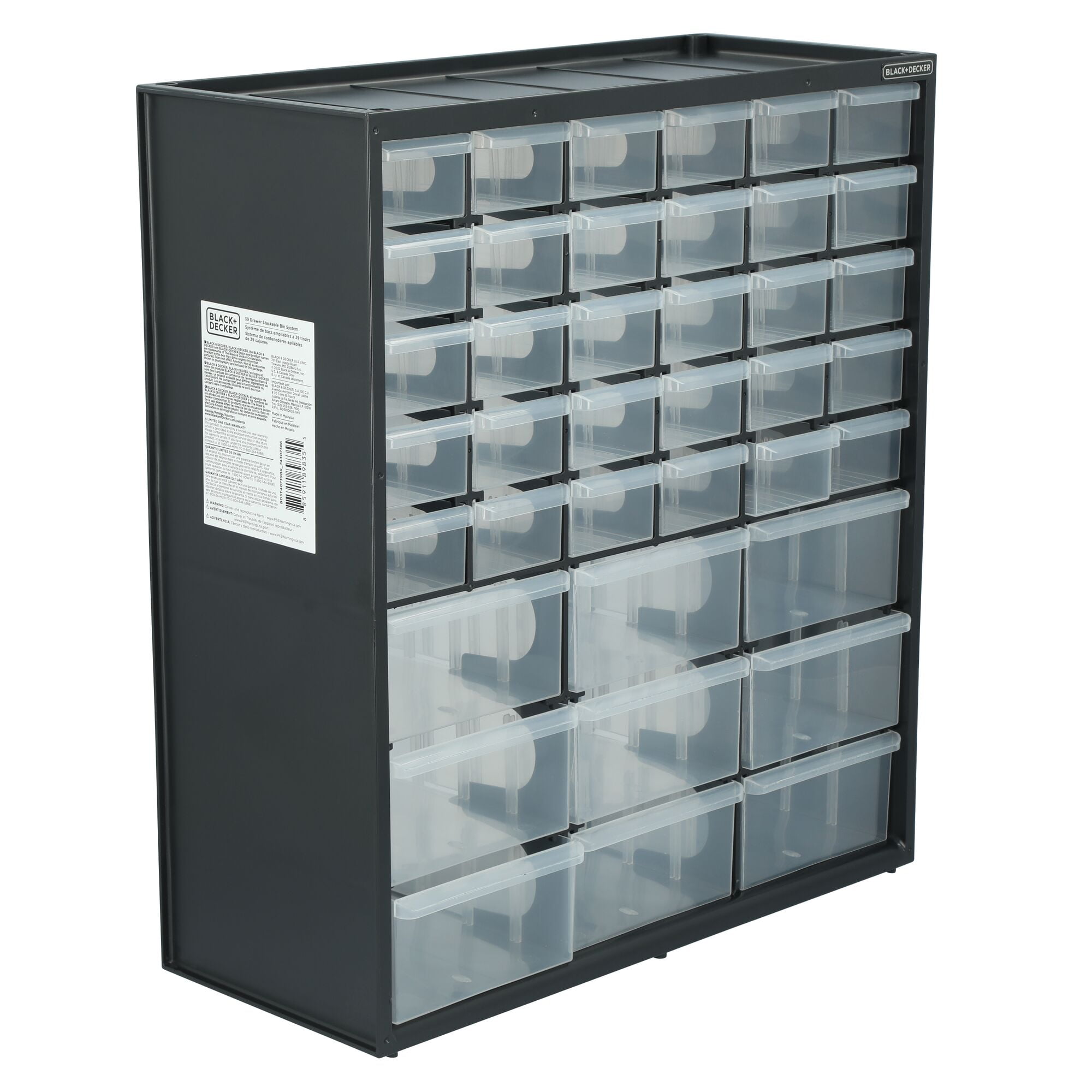BLACK+DECKER Large & Small 39 Drawer Bin Blk (BDST40739BK)