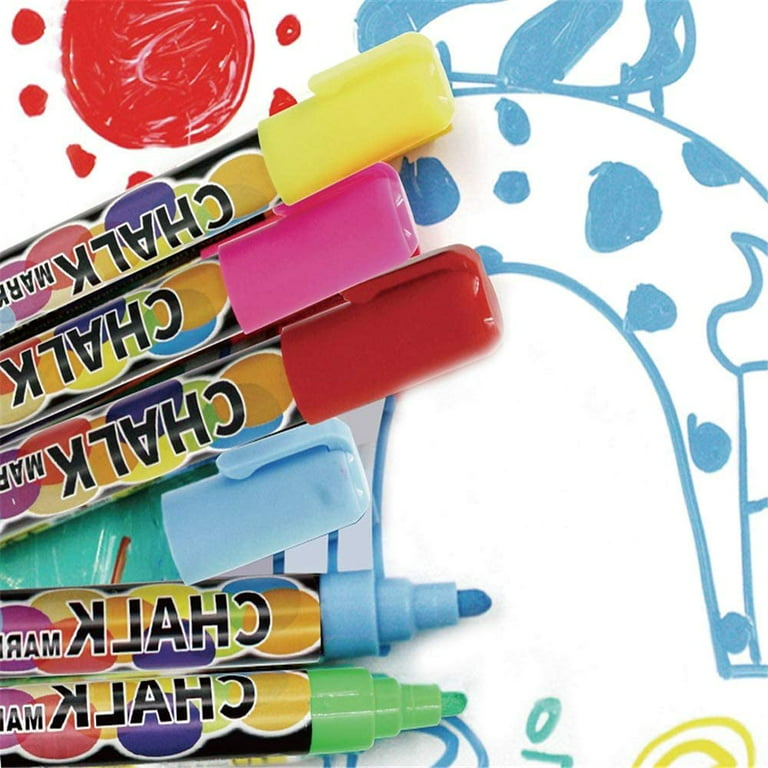 Liquid Chalk Markers for Chalkboard Wet Erase Metallic Colors Pens Window  Markers with Reversible Tip for Blackboard, Whiteboard, Glass, Mirror, Menu