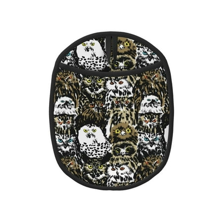 

Ink Graffiti Owl Pot Holders for Kitchen - Heat Resistant Oven Mitts Hot Pads with Pocket Non Slip Silicone Pot Holders Cuteness Hanging Loop Potholders for Kitchen Baking