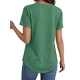 thumbnail image 3 of MOSHU Deep V Neck Womens Plus Size Tops Curved Hem Shirts for Women Fashion Trendy Blouses Casual Loose Fit Tees Tops, 3 of 8