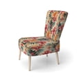 thumbnail image 3 of Designart "Sunset In The Tropics I" Pink Floral Upholstered Accent Chair - Cottage Arm Chair For Living Room, 3 of 7