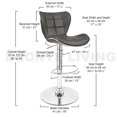 thumbnail image 4 of Bronte Living Leatherette Bar Stool 360 Swivel, Adjustable Height 24" to 33" High Backrest, with Hard Floor Protection Rubber Band - Series Susan (Set of 2), 4 of 7