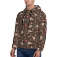 thumbnail image 3 of Balery Dachshund Dog Puppy Pattern Mens Hoodie Kangaroo Pocket Hoodie Pullover Hooded Sweatshirt Ideal for Daily Wear Travel and Home-3X-Large, 3 of 7
