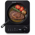 thumbnail image 1 of Elite Gourmet EIND57B SlimStore Placa de inducción, controles táctiles, perfil ultradelgado de 2 pulgadas, 10 niveles de potencia, temperaturas de 140 F a 465 F, calentamiento rápido, negro, 1 of 7