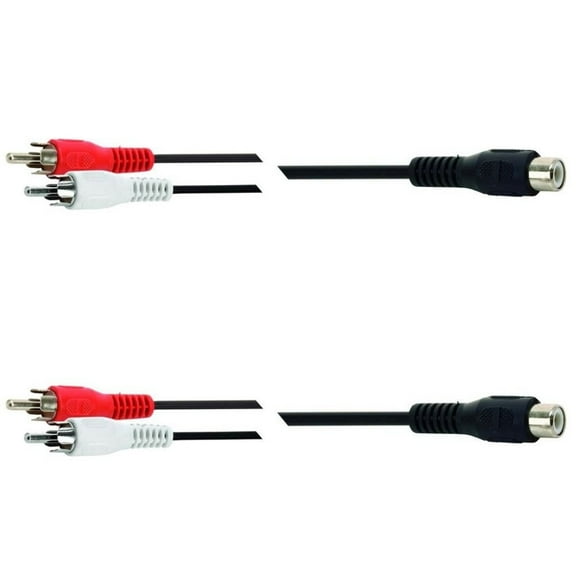 (Pack of 2 )RCA Phono Y Splitter Leads Audio Splitting Split Cable 2 Male to 1 Female