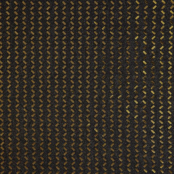 Zelouf Vega Chevron Stripe Trans Foil Knit , Sewing, DIY, Crafts Fabric by the Yard, Black/gold, 3 Yard