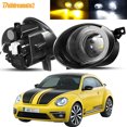 thumbnail image 2 of Conjunto de luces antiniebla Angel Eye de 2 x 30 W, luces LED antiniebla DRL para coche, lámpara de circulación diurna de 8000 lm y 12 V para Volkswagen VW Beetle 5C1/5C7 2011-2019, 2 of 5