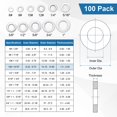 thumbnail image 3 of Uxcell Lot de 100 Rondelles Plates 12 Pouces, Rondelles en Acier Inoxydable 304 9/16 Pouces pour Boulons Vis Écrous [Argent], 3 of 6