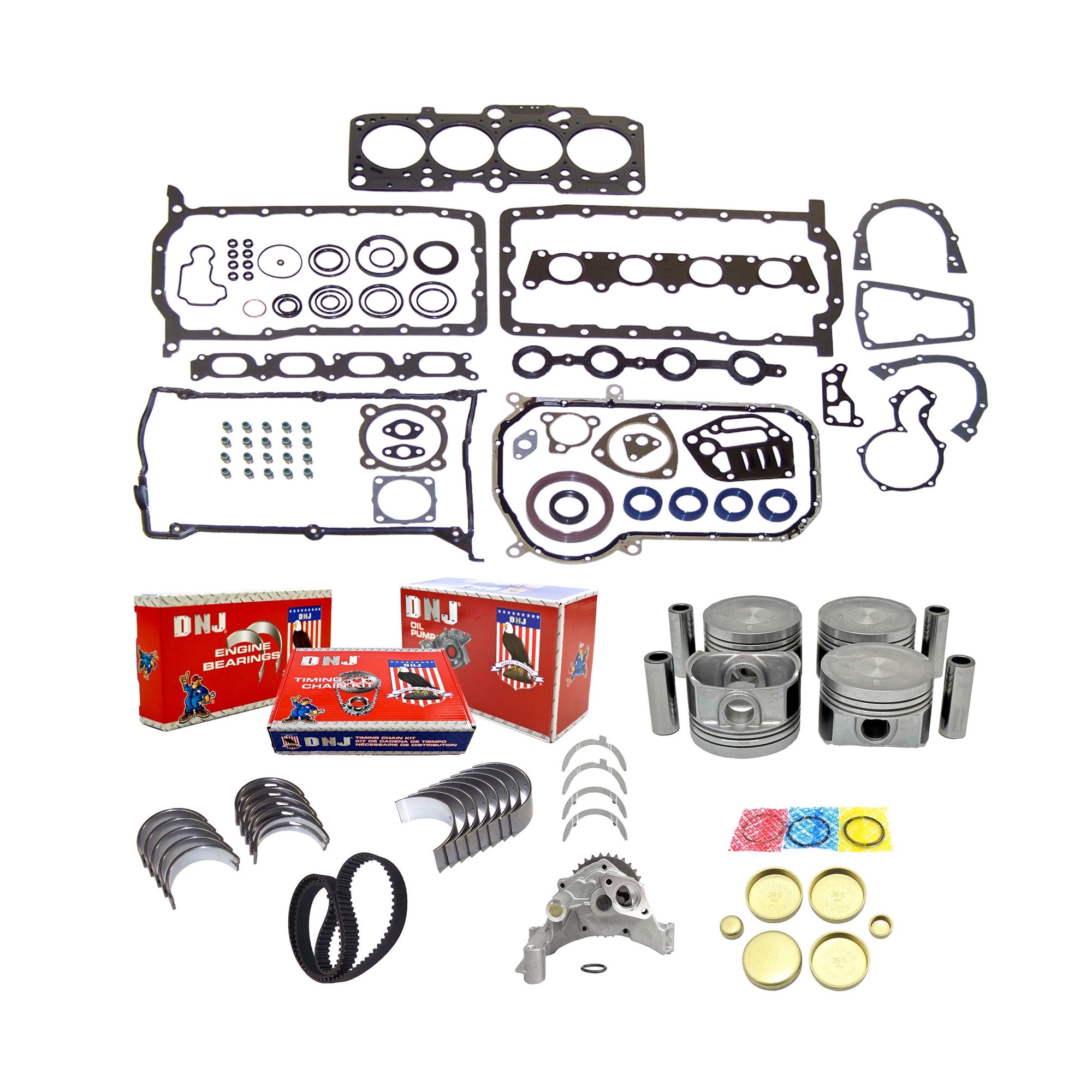DNJ EK801BM Master Engine Rebuild Kit Fits Cars & Trucks 1999-2006 Audi Volkswagen Beetle Golf Jetta TT TT Quattro 1.8L DOHC L4 20V 1781cc AMU APH ATC AWD AWP AWV AWW BEA BKF