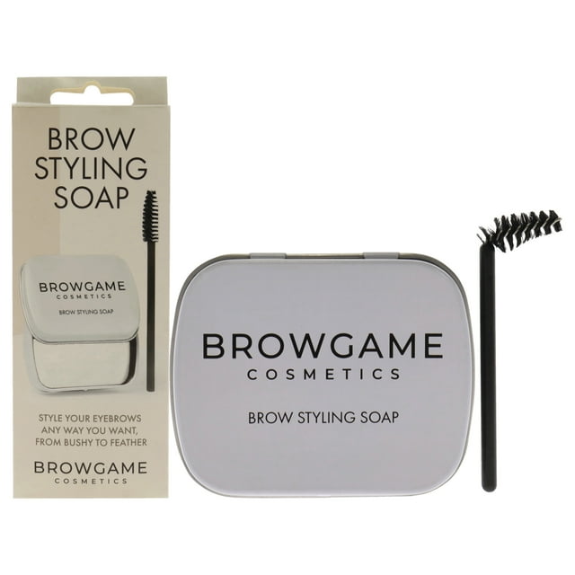 Jabón para peinar cejas de Browgame para mujeres - 2 piezas de jabón de 0,7 oz, cepillo marrón