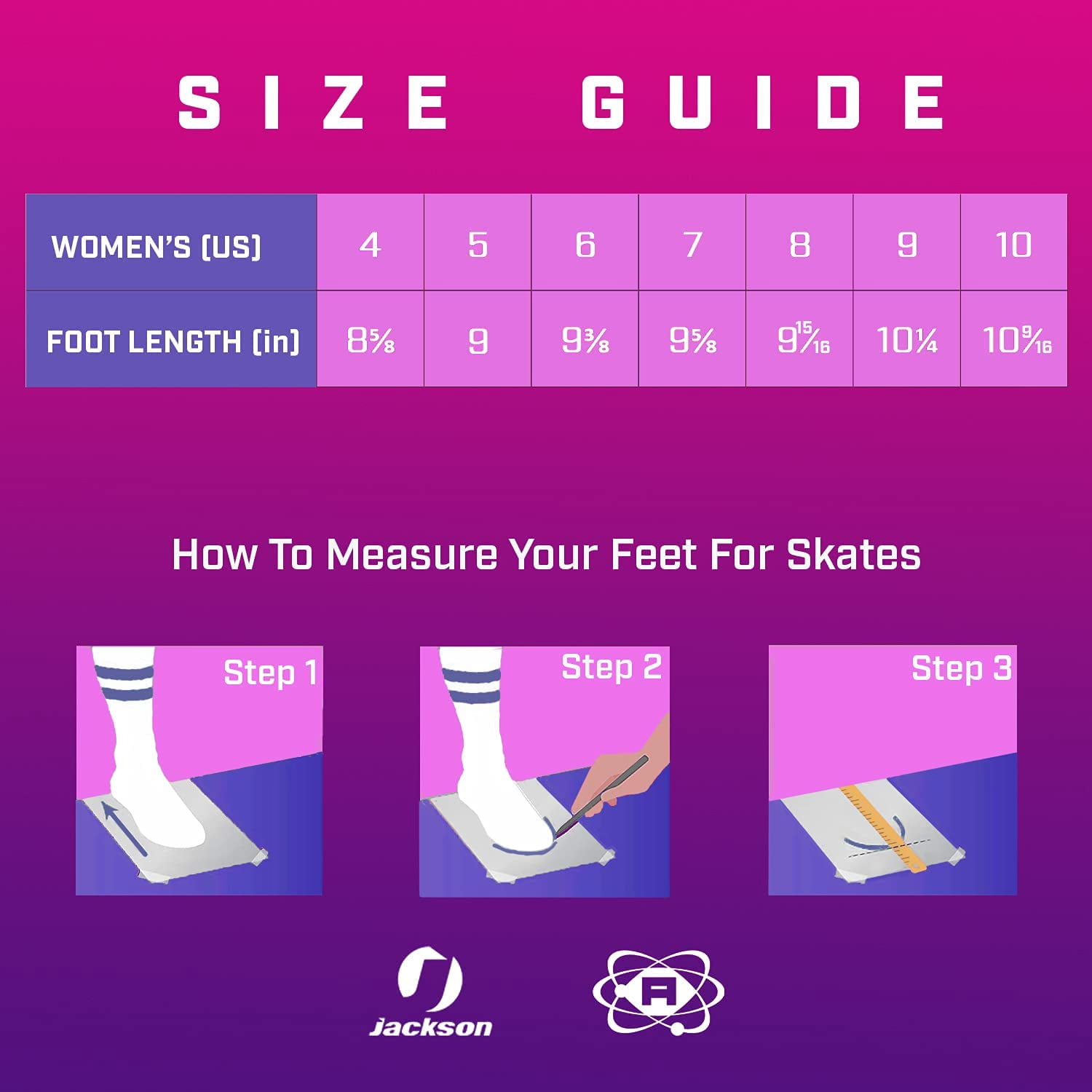 Jackson - EVO Viper Roller Skates for Women and Girls with Atom Pulse Lite Wheels, High Top Hologram Quad Skates, (Metallic)