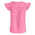 thumbnail image 6 of Women Summer Tops Womens Lace Short Sleeve Blouses V Neck T Shirt Dressy Casual Tops Workout Tee Womens Baseball Mom Women Pocket Short Ladies Work Blouse Long Neck Shirt Fall Set Tee Shirts Pink S, 6 of 6