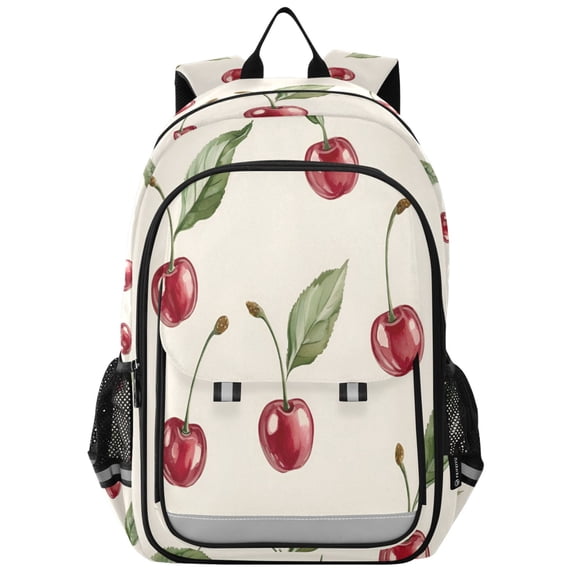 FORMRS School Backpack 17" Student Travel Bag with Laptop Compartment, Beige Cherry