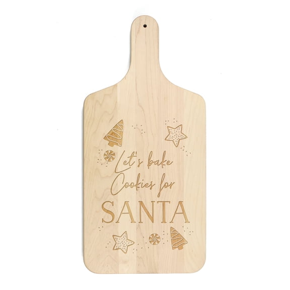 Creative Products Cookies for Santa 8 x 17 Maple Paddle Cutting Board