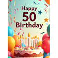thumbnail image 4 of Fiftyth Birthday Celebration Backdrop Banner, Balloon Elements Party Decorations, for Birthday Party Photography Props Birthday Decoration Happy Birthday Party Supplies, 4 of 4