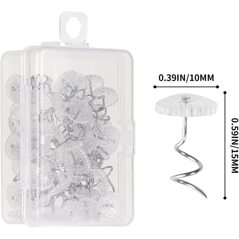Jetec Plastic Bed Skirt Pins Holding Head Double Pins White Furniture Chair  Leg Pins Glide Nails Holding Pins Clear Heads Twist Pins for Slipcovers