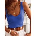 thumbnail image 5 of Womens V Neck Tank Tops 2025 Sleeveless Ribbed Knit Shirts Summer Casual Sweater Vest Blue XXL, 5 of 8