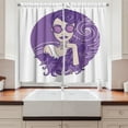 thumbnail image 2 of Ambesonne Diva Kitchen Curtains, Glam Lady Grunge Hair, 55"x45", Blue Violet White Beige, 2 of 3
