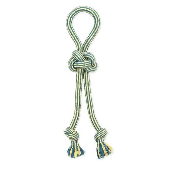 Mammoth Flossy Chews 18" Extra Double-Tug Cotton-blend Chew Dog Toy with Loop Handle, Asst Colors