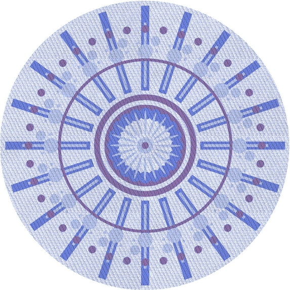 Ahgly Company Indoor Square Patterned Lavender Blue Area Rugs, 3' Square